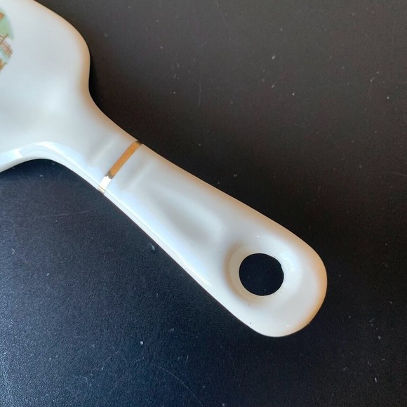 Vtg Harkerware Currier Ives Porcelain Ceramic Pie Server Homestead Sleigh Scene - Picture 4 of 9